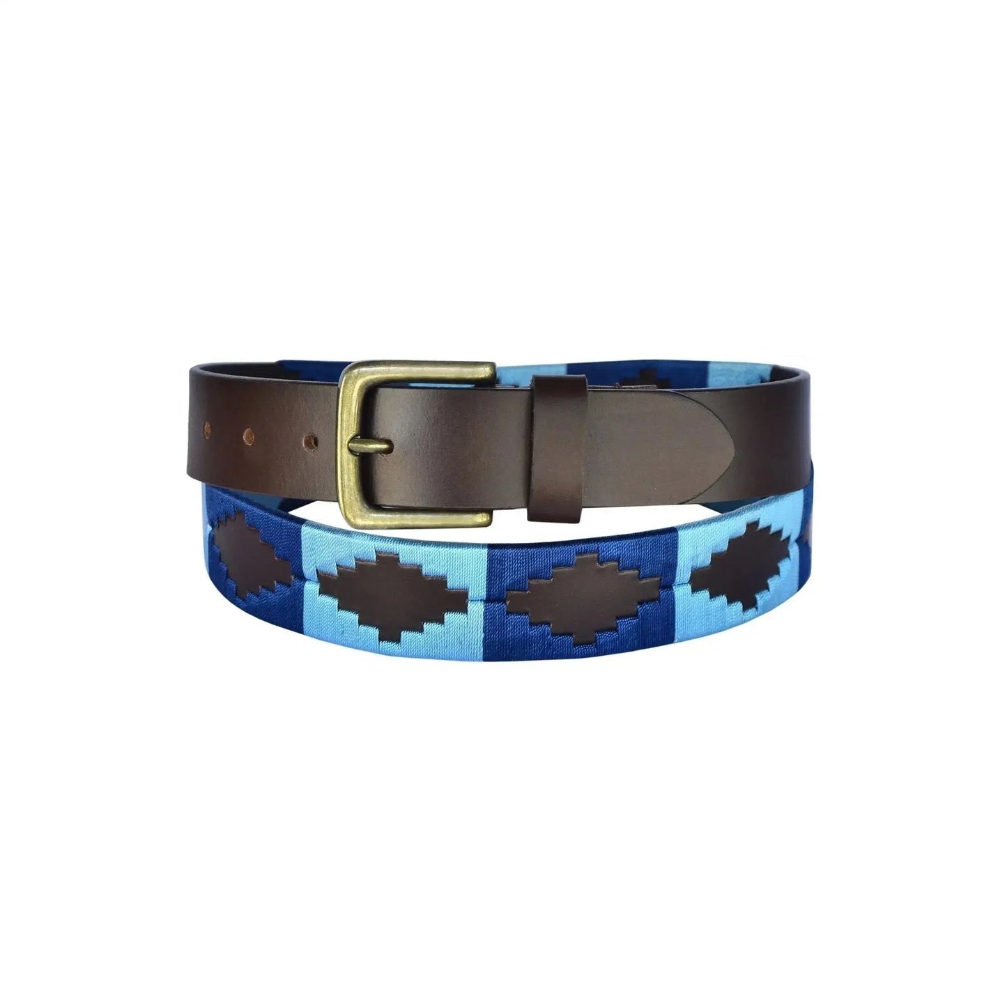 TexanTack Polo Belt for Men | Hand Stitched Leather Belt With Colorful Embroidery | Gaucho Style Belt 1.5” Wide - TexanTack