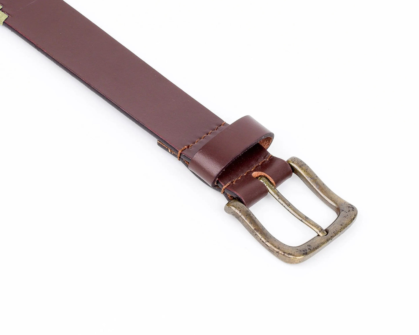 TexanTack Polo Belt for Men | Hand Stitched Leather Belt With Colorful Embroidery | Gaucho Style Belt 1.5” Wide TexanTack