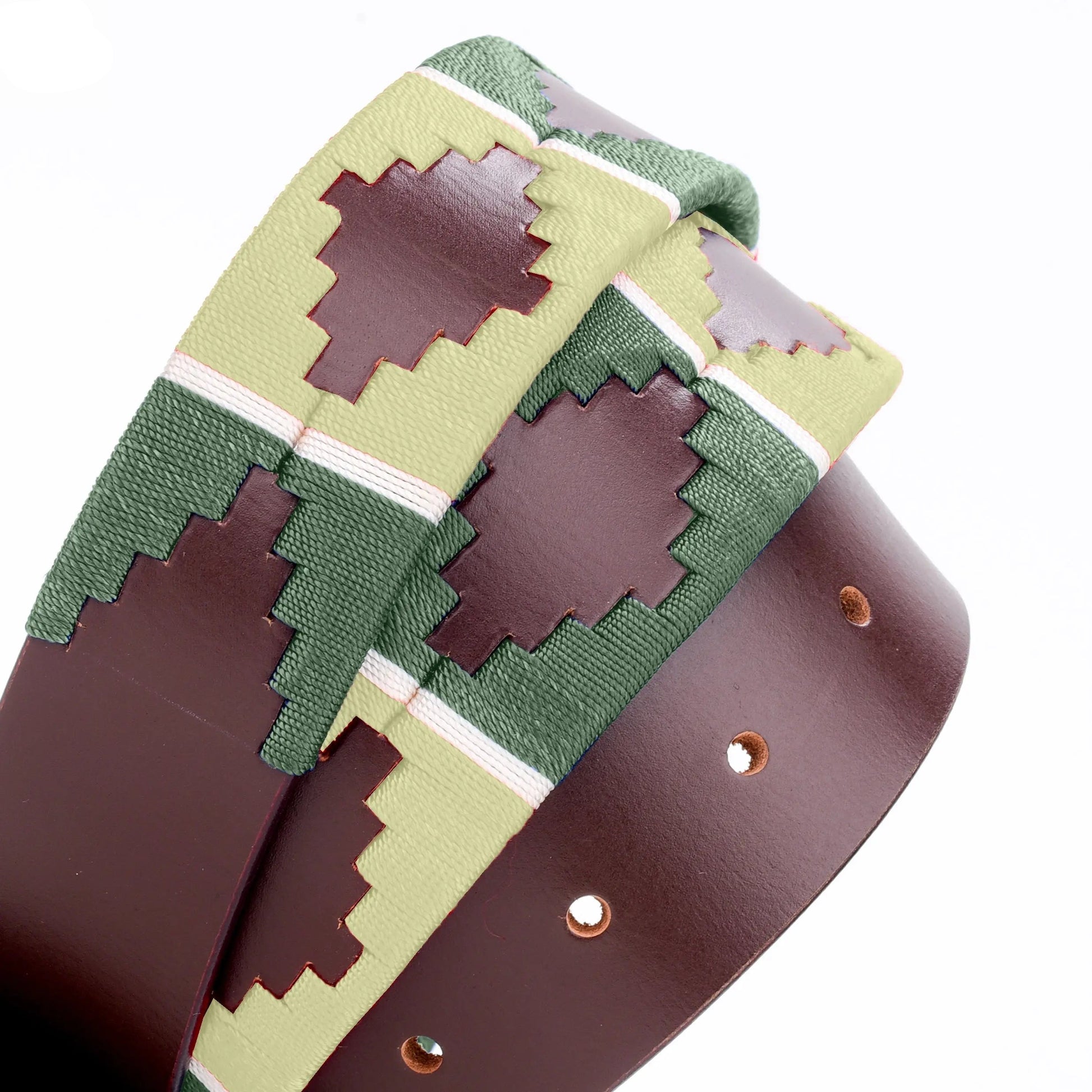 TexanTack Polo Belt for Men | Hand Stitched Leather Belt With Colorful Embroidery | Gaucho Style Belt 1.5” Wide TexanTack