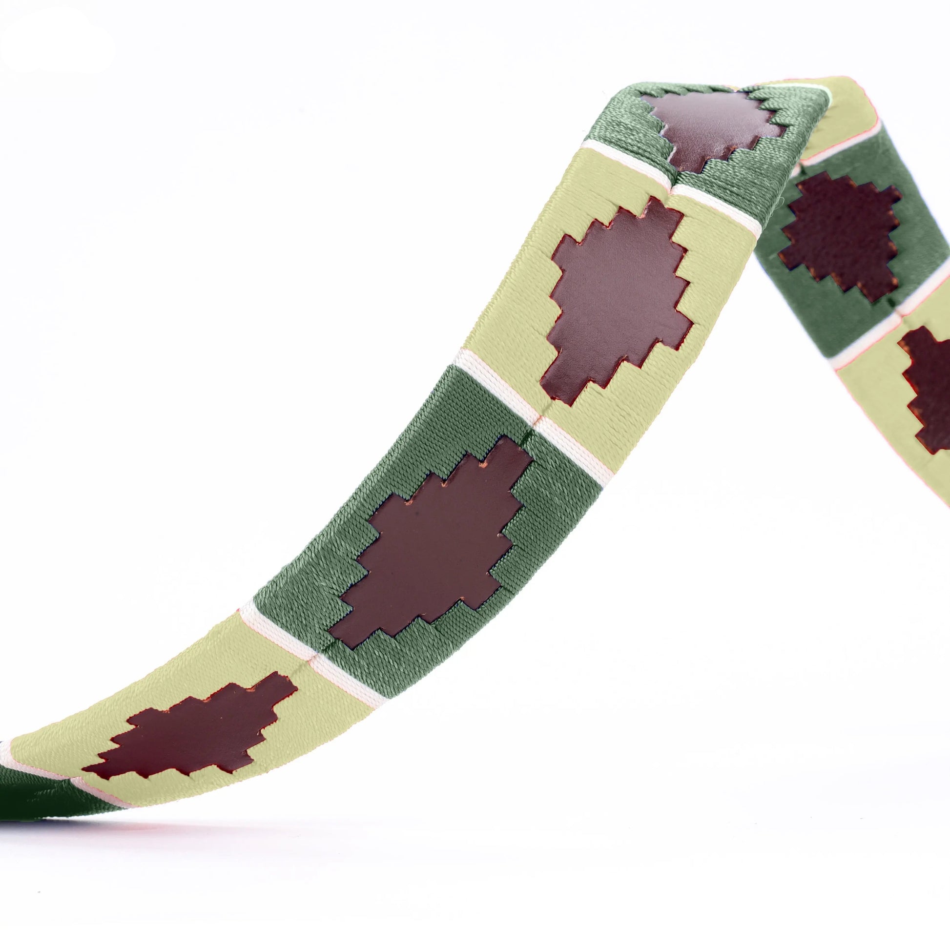 TexanTack Polo Belt for Men | Hand Stitched Leather Belt With Colorful Embroidery | Gaucho Style Belt 1.5” Wide TexanTack