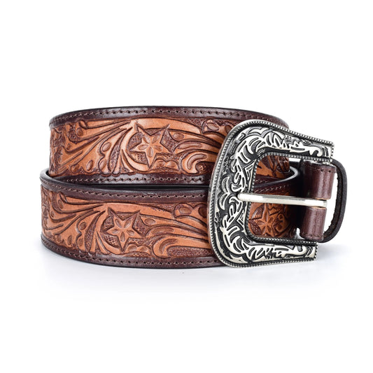 TexanTack Western Cowboy Cowgirl Belts For Women With Big Buckle, Plus Size Women's Brown Western Belt TexanTack