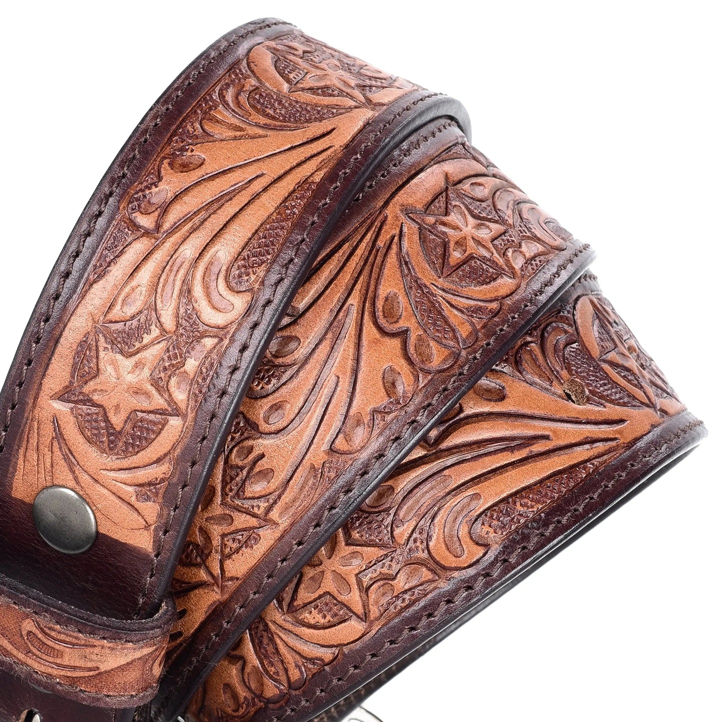Western Cowboy Cowgirl Belts For Women With Big Buckle, Plus Size Women's Brown Western Belt TexanTack