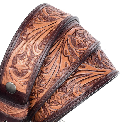 Western Cowboy Cowgirl Belts For Women With Big Buckle, Plus Size Women's Brown Western Belt TexanTack