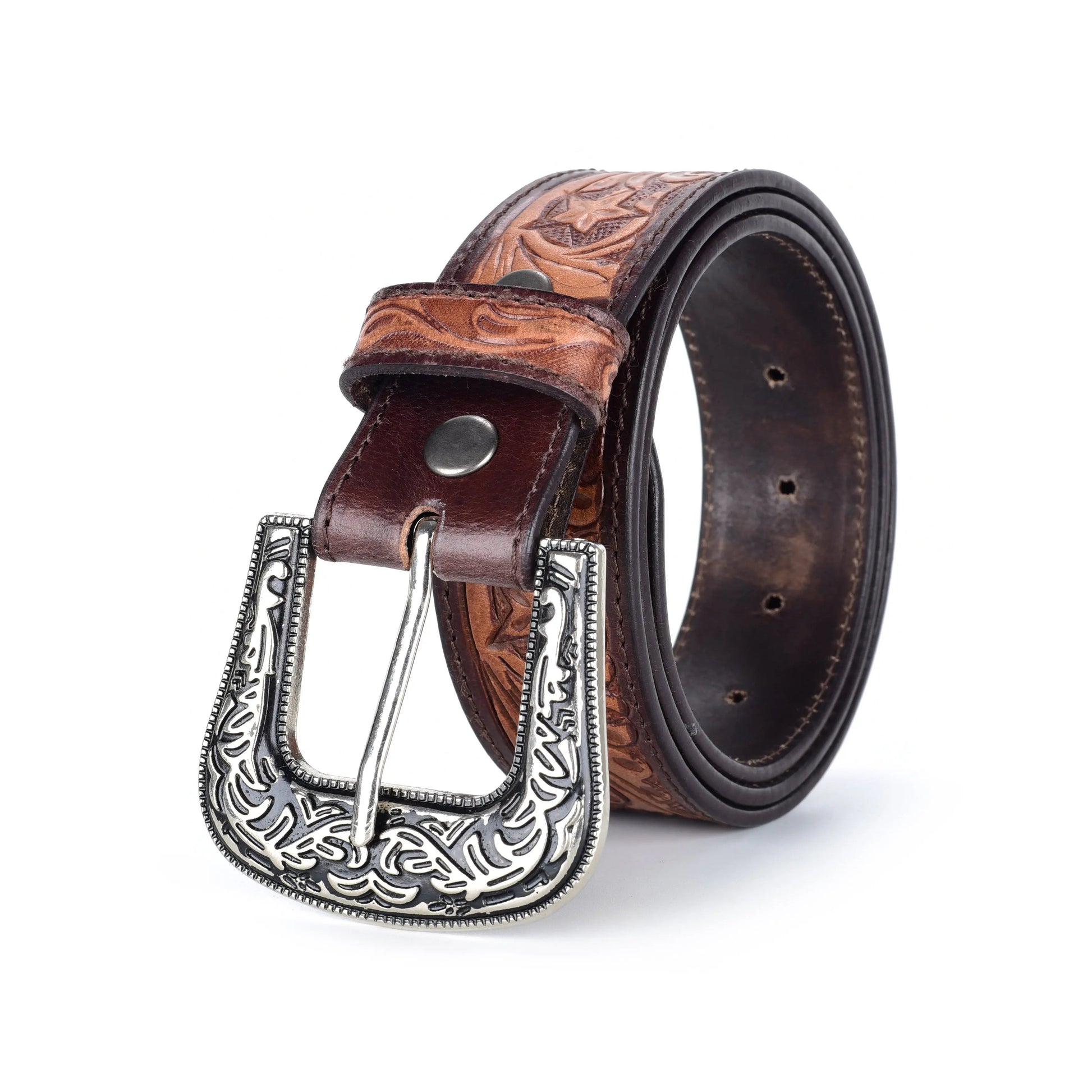 Western Cowboy Cowgirl Belts For Women With Big Buckle, Plus Size Women's Brown Western Belt TexanTack