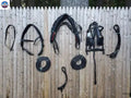 Black Full Size Horse Buffalo Leather Square Stud Browband Driving Harness Set NewEnglandTack
