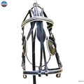 Black Horse Patent Leather Driving Harness White Trim Set Available In Available In Miniature Small Pony Cob And Full Horse NewEnglandTack