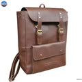 Casual Leather Backpack For Men & Women, Handcrafted Top Grain Leather Backpack, Unisex Lightweight Daily Backpack,Brown Backpack For Laptop - NewEngland Tack