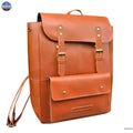 Casual Leather Backpack For Men & Women, Handcrafted Top Grain Leather Backpack, Unisex Lightweight Daily Backpack,Brown Backpack For Laptop - NewEngland Tack