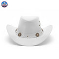 Classic Western Cowboy Hat – Real Cowhide Leather, Unisex, Wide Brim TEXANTACK