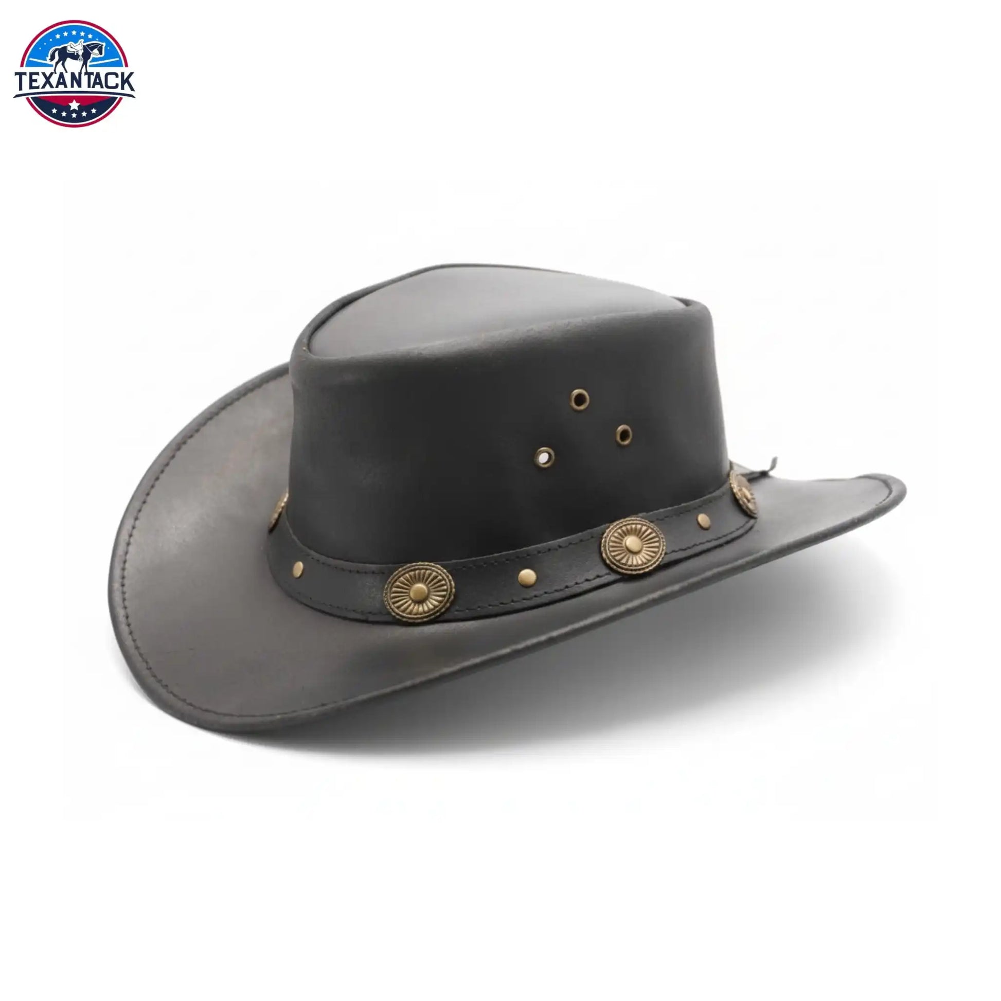Classic Western Cowboy Hat – Real Cowhide Leather, Unisex, Wide Brim TEXANTACK