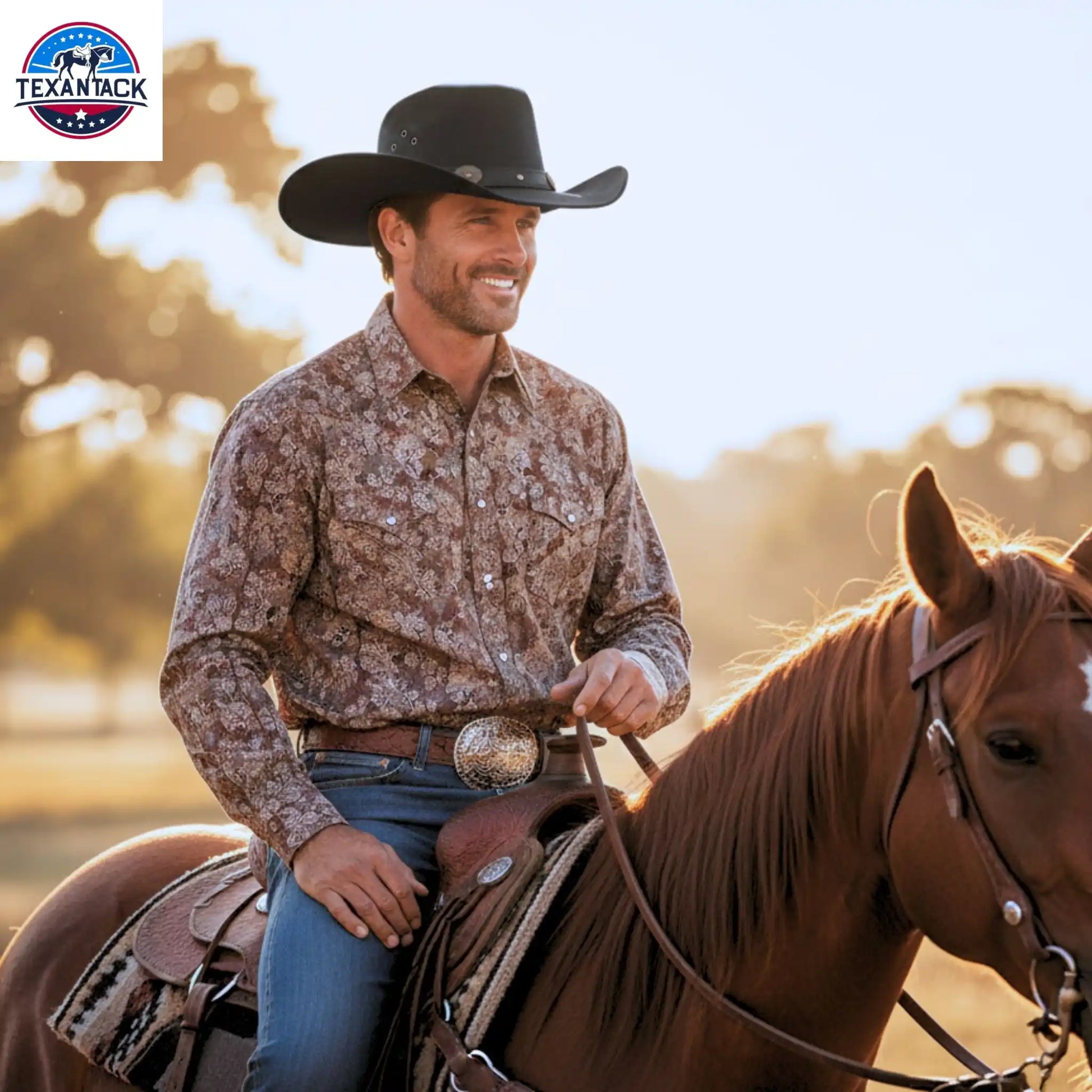 Classic Western Cowboy Hat – Real Cowhide Leather, Unisex, Wide Brim TEXANTACK