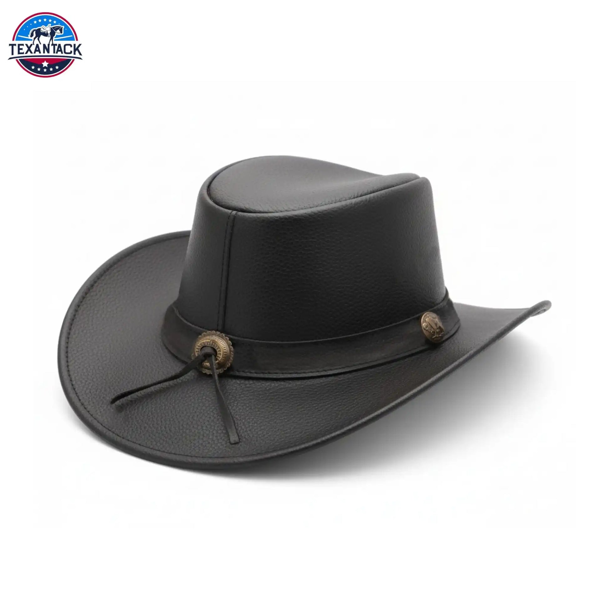 Classic Western Cowboy Hat – Real Cowhide Leather, Unisex, Wide Brim TEXANTACK