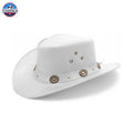 Classic Western Cowboy Hat – Real Cowhide Leather, Unisex, Wide Brim TEXANTACK