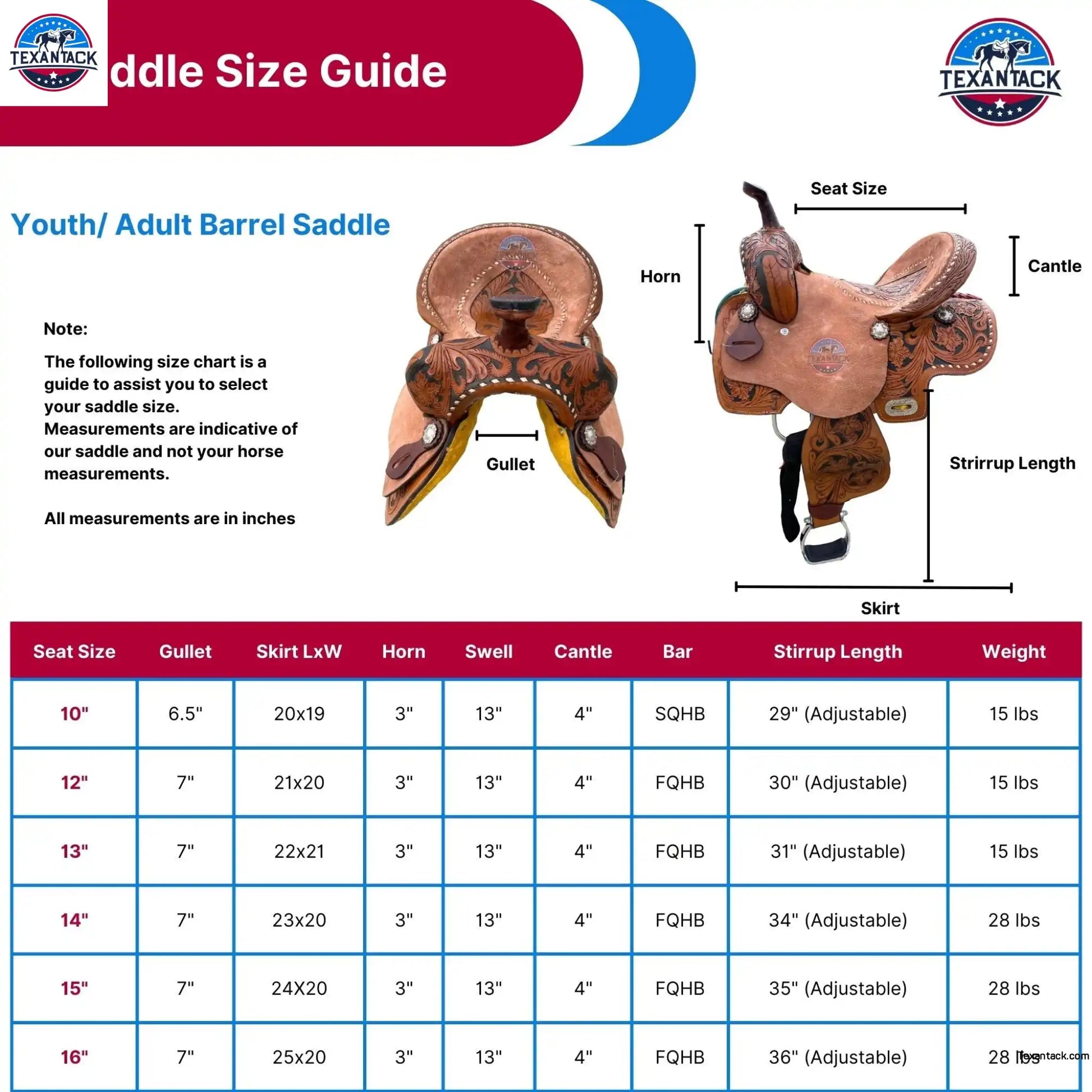 Floral Tooled Western Barrel Saddle with Roughout Leather TEXANTACK