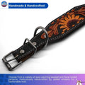 Handcrafted Argentinian Leather Dog Collar with Floral Tooling - Premium Quality NewEngland Tack