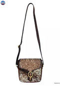 Handcrafted Hand Bag Gift For Her,  Western Brown Leather Purses For Cowgirl, Handmade Crossbody Floral Tooled Cowhide Satchel Bag - NewEngland Tack