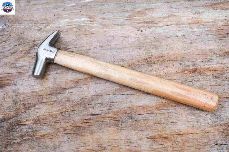 13" Horse Hoof Nail Hammer Farrier Tool For Horse Shoe- Silver Color With Wooden Handle - NewEngland Tack
