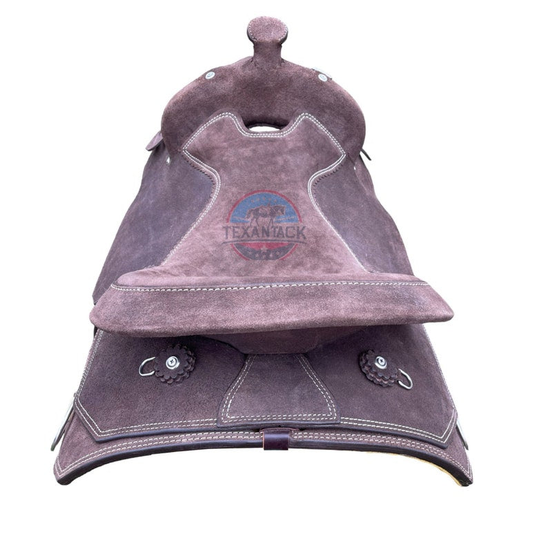 Roughout Work Saddle – Padded Seat with Full Quarter Horse Bars for Grip & Comfort