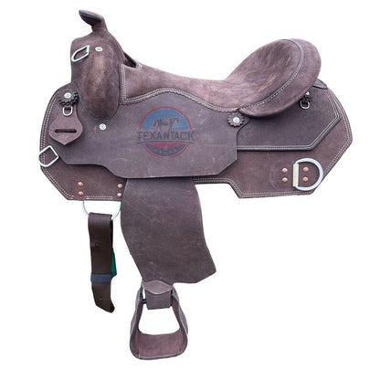 Roughout Work Saddle – Padded Seat with Full Quarter Horse Bars for Grip & Comfort