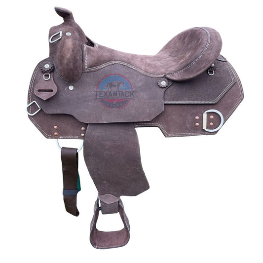 Roughout Work Saddle – Padded Seat with Full Quarter Horse Bars for Grip & Comfort