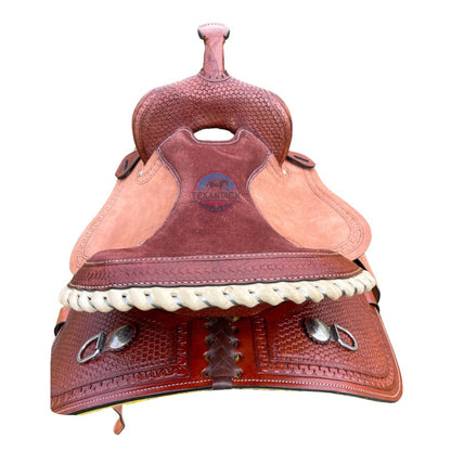 Western Pleasure & Trail Saddle – Basket Weave Tooling, Comfortable & Versatile Ride