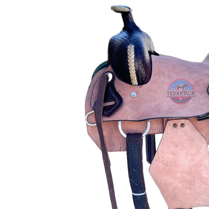 Two-Tone Roughout Ranch Saddle – Handcrafted Leather for Youth & Adults