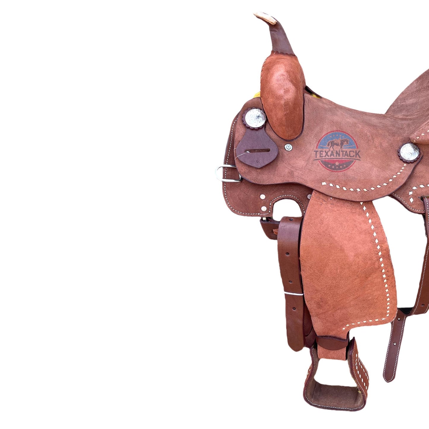 14.5" Roughout Leather Barrel Racing Saddle: Lightweight Western Horse Saddle TEXANTACK