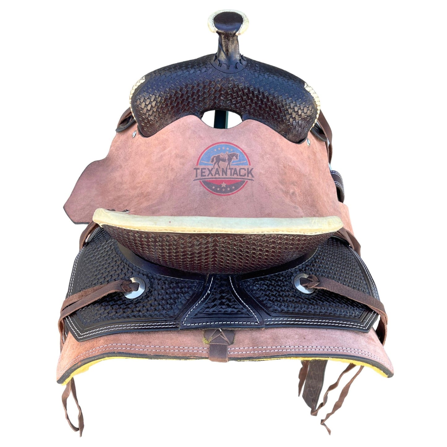 Two-Tone Leather Horse Saddle: Roughout Ranch Saddle (Sizes 10"–18.5") TEXANTACK