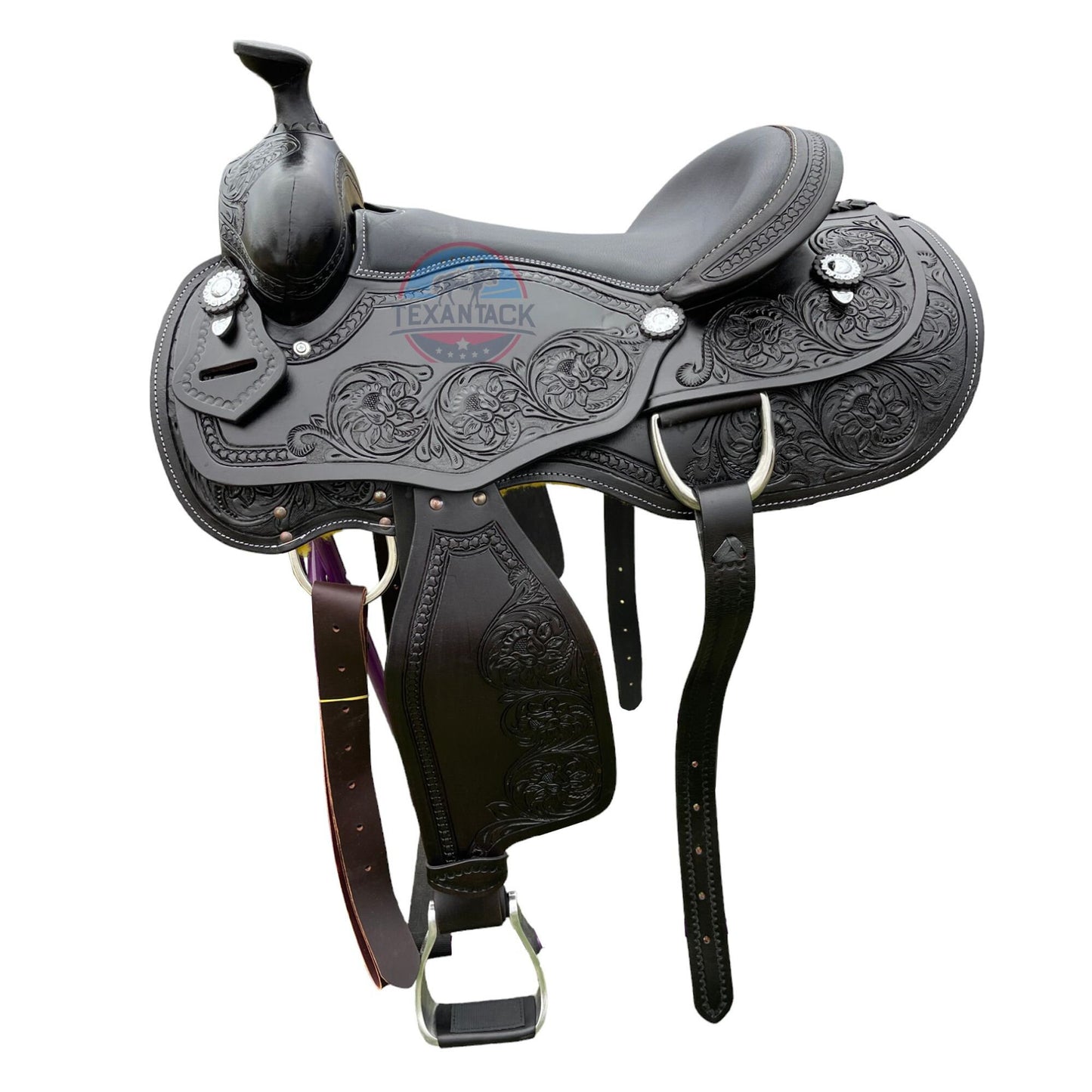 Western Horse Pleasure Saddle with Free tack set - Genuine Argentinian Leather 16" 17" 18" TEXANTACK
