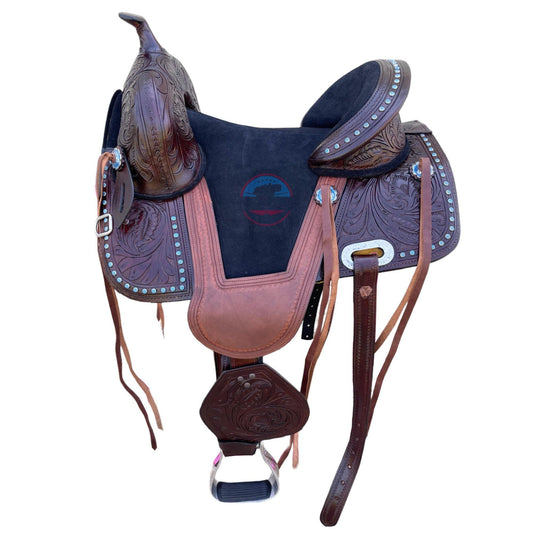 Youth/Adult Western Treeless Saddle - Premium Leather, Flexible Fit, Lightweight Design for Barrel Racing & Trail Riding - Free Shipping TEXANTACK