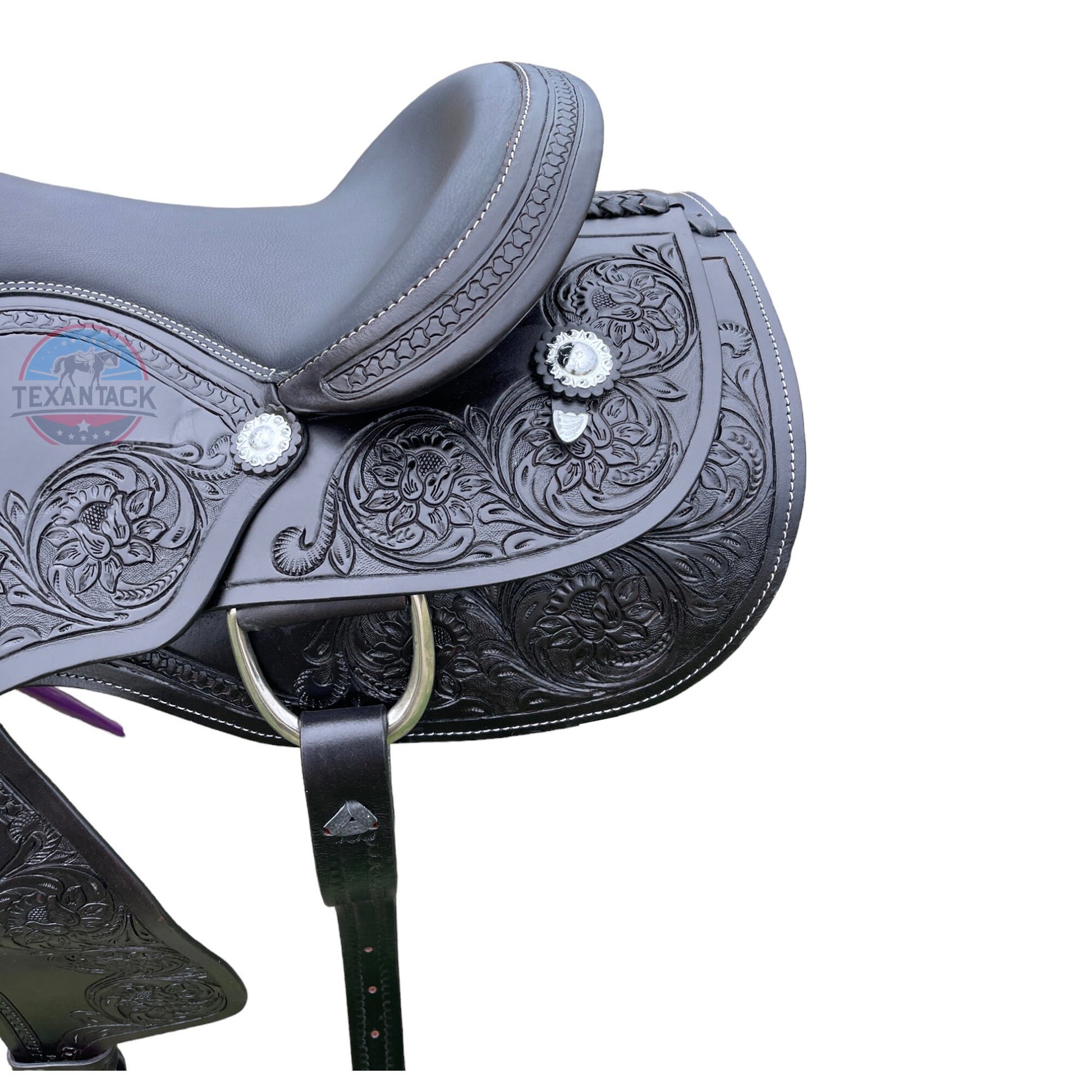Western Horse Pleasure Saddle with Free tack set - Genuine Argentinian Leather 16" 17" 18" TEXANTACK