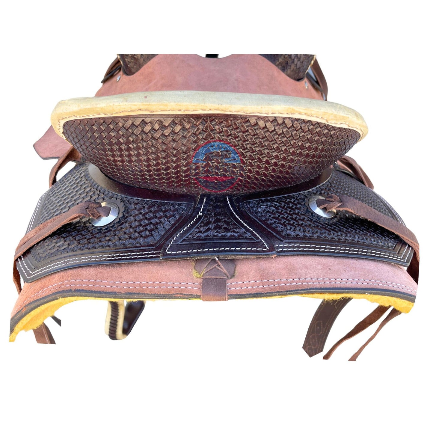 Two-Tone Leather Horse Saddle: Roughout Ranch Saddle (Sizes 10"–18.5") TEXANTACK