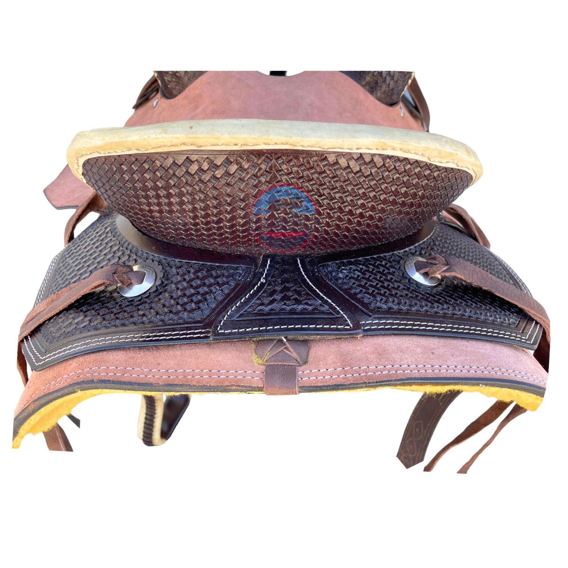 Two-Tone Leather Horse Saddle: Roughout Ranch Saddle (Sizes 10"–18.5") TEXANTACK