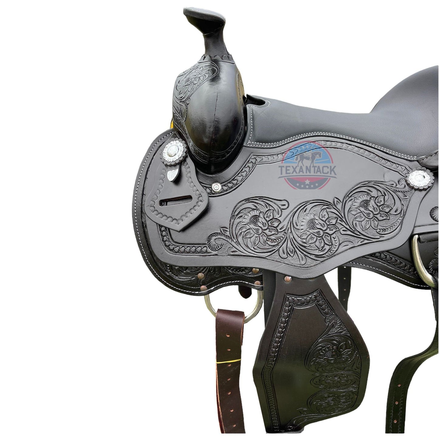 Western Horse Pleasure Saddle with Free tack set - Genuine Argentinian Leather 16" 17" 18" TEXANTACK