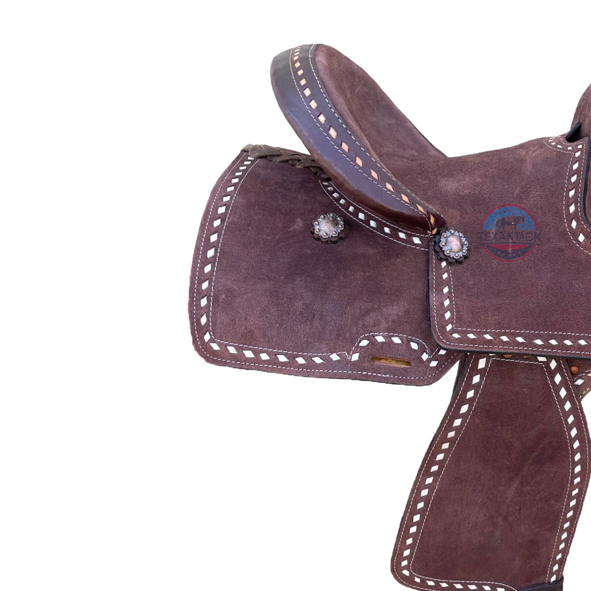 Leather Western Barrel Saddle: Deep Seat with Buck Stitch TEXANTACK