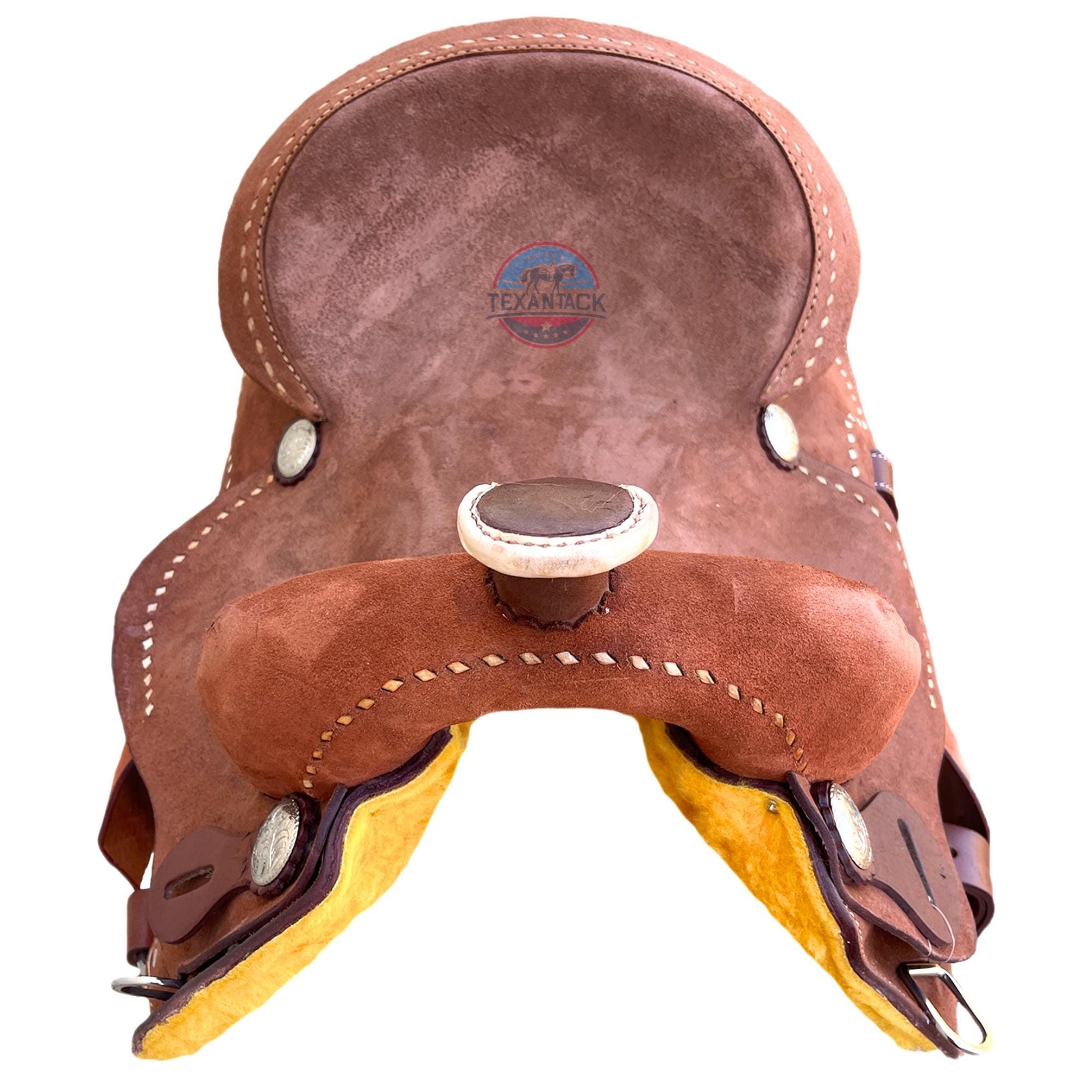 14.5" Roughout Leather Barrel Racing Saddle: Lightweight Western Horse Saddle TEXANTACK