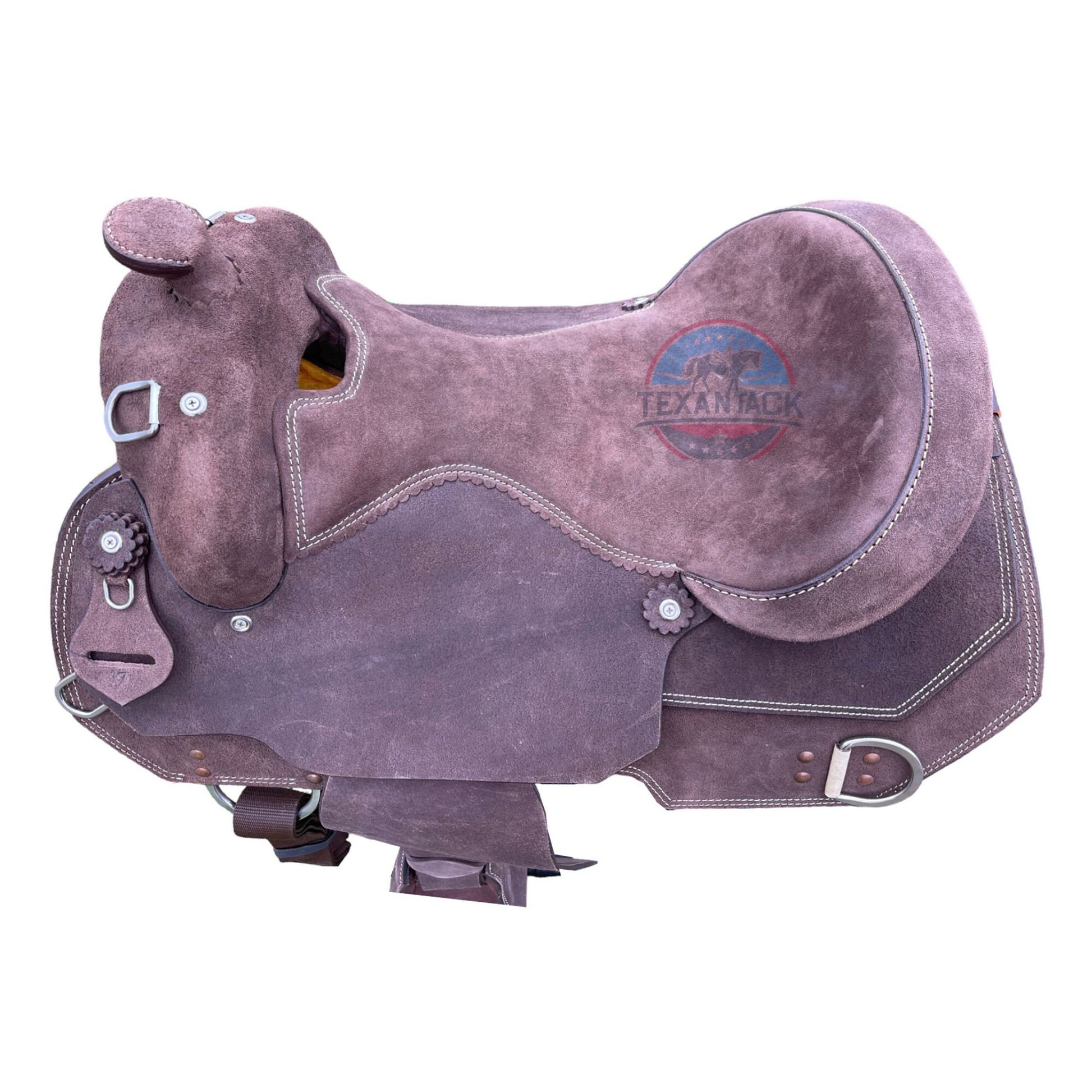 Western Roughout Leather Work Saddle: Comfort Ride - 15/16/17 Inch TEXANTACK