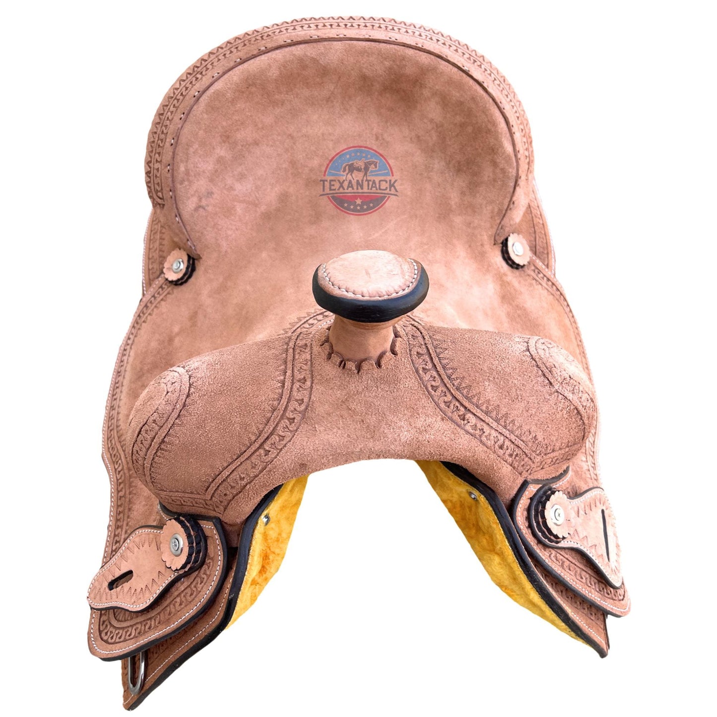 Youth Western Ranch Saddle: Serpentine Tooled Leather, Hard Seat TEXANTACK
