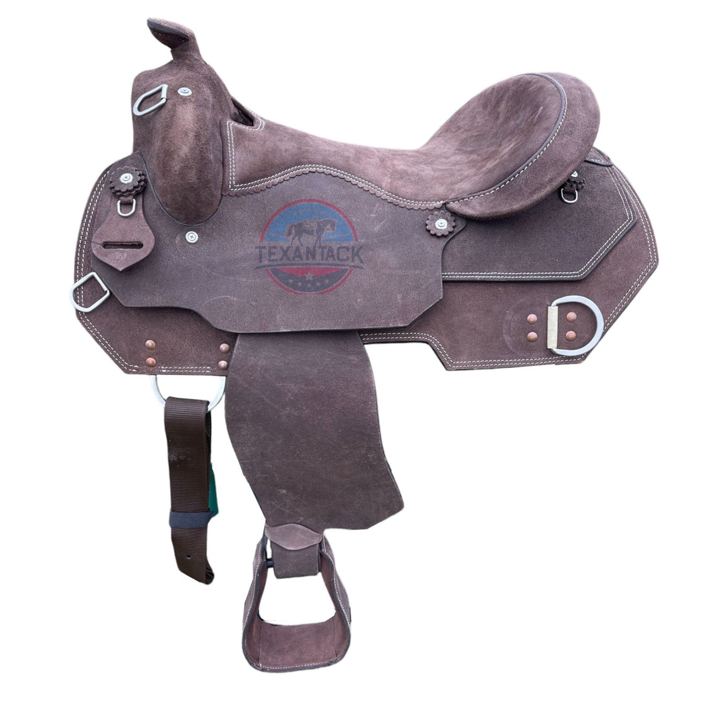 Western Roughout Leather Work Saddle: Comfort Ride - 15/16/17 Inch TEXANTACK