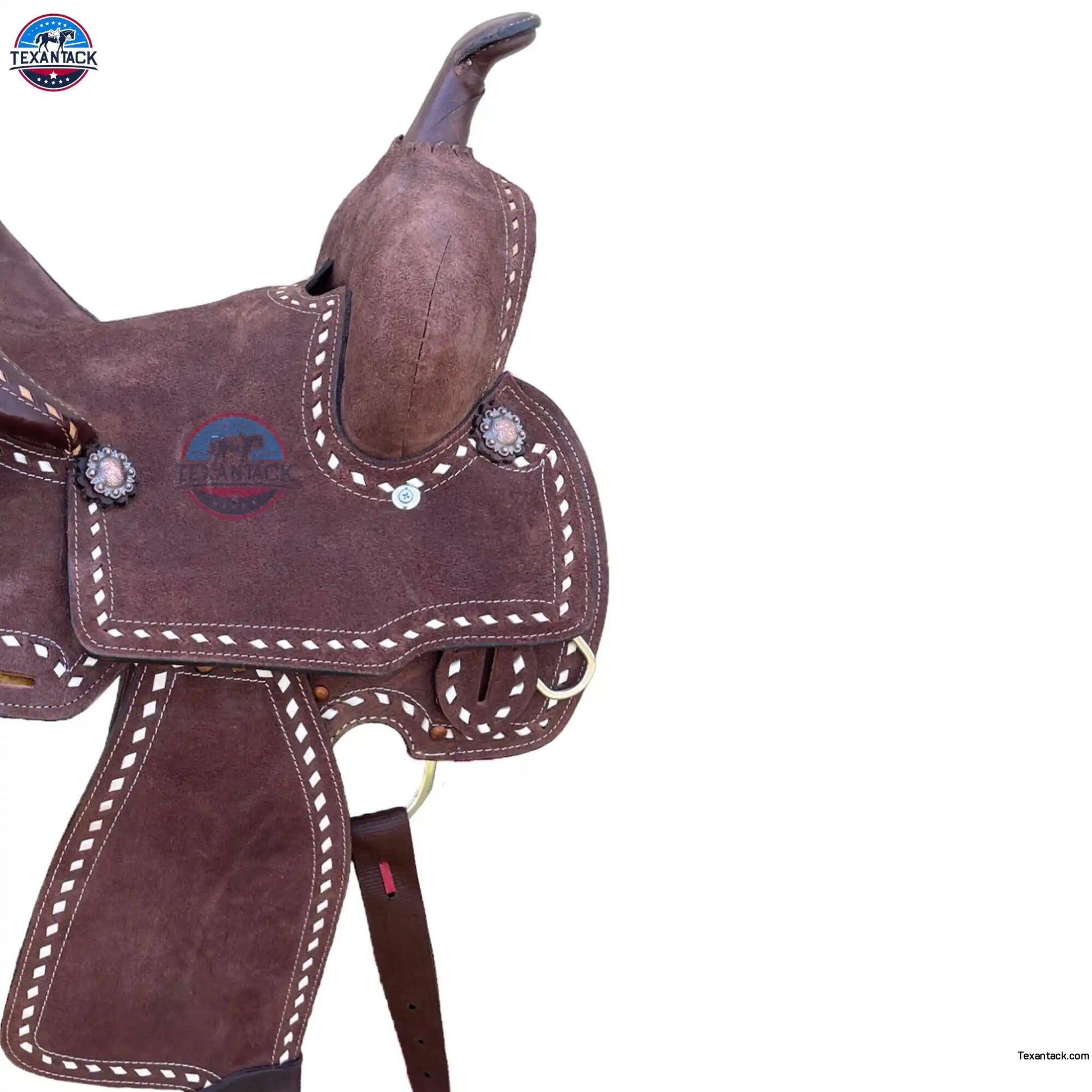 Leather Western Barrel Saddle: Deep Seat with Buck Stitch TEXANTACK