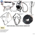 Miniature Horse Black Patent Leather Driving Harness with Red and White Trim NewEngland Tack
