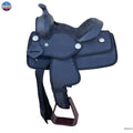 Youth Western New Generation Horse Synthetic Saddle - 8"- Blue/Black/Light Brown/Pink Color Saddle NewEngland Tack