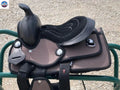 Kids Western New Generation Horse Synthetic Saddle - 8"- Blue/Black/Light Brown/Pink Color Saddle - NewEngland Tack