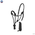 Resistance Plain Nylon Adjustable Rope Halter with Matching 6Ft Lead NewEngland Tack