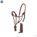 Resistance Plain Nylon Adjustable Rope Halter with Matching 6Ft Lead NewEngland Tack