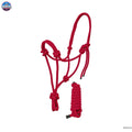 Resistance Plain Nylon Adjustable Rope Halter with Matching 6Ft Lead NewEngland Tack