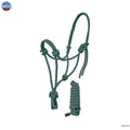 Resistance Plain Nylon Adjustable Rope Halter with Matching 6Ft Lead NewEngland Tack