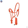 Resistance Plain Nylon Adjustable Rope Halter with Matching 6Ft Lead NewEngland Tack