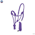 Resistance Plain Nylon Adjustable Rope Halter with Matching 6Ft Lead NewEngland Tack