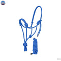 Resistance Plain Nylon Adjustable Rope Halter with Matching 6Ft Lead NewEngland Tack